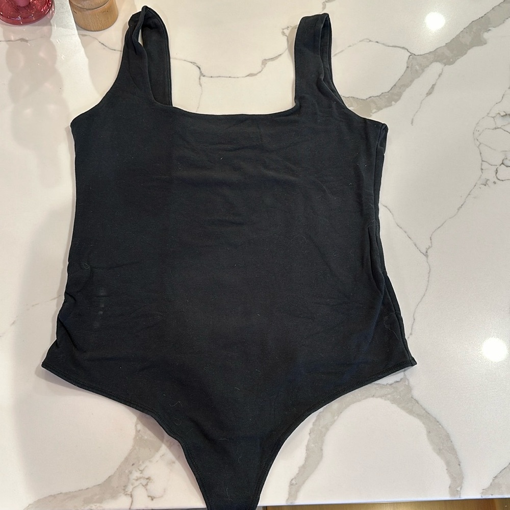 Black Abercrombie square neck tank body suit
